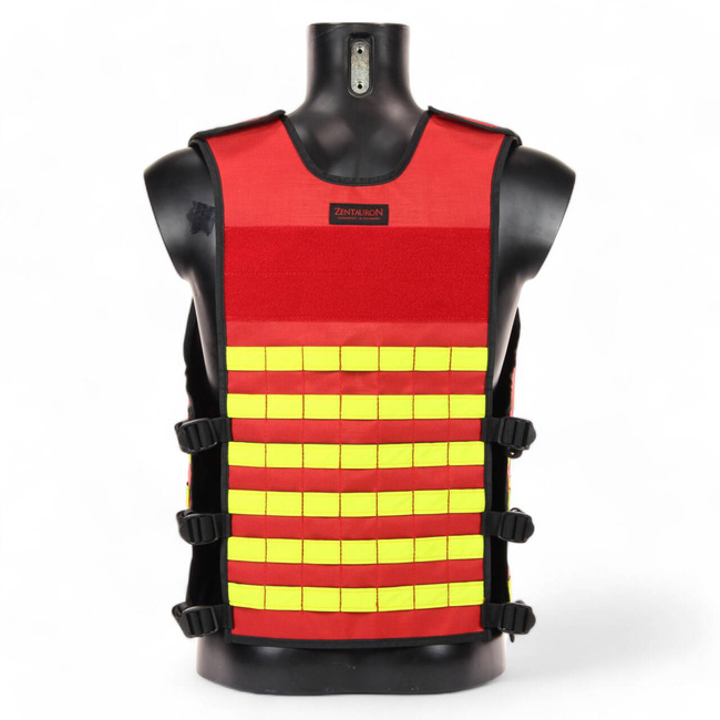 REFLECTIVE WORK VEST - FLEECE - HIGH-VIS - RED - ZENTAURON